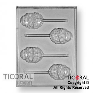 MOLDE A 1604 HUEVO DE PASCUA DECORADO P/CHUPETIN 175X135MM APROX TRANSPARENTE x 1